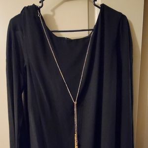 Emma & Michael Black Dress with Cape
